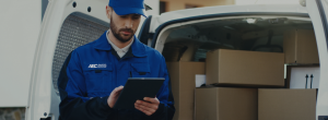 courier with packages