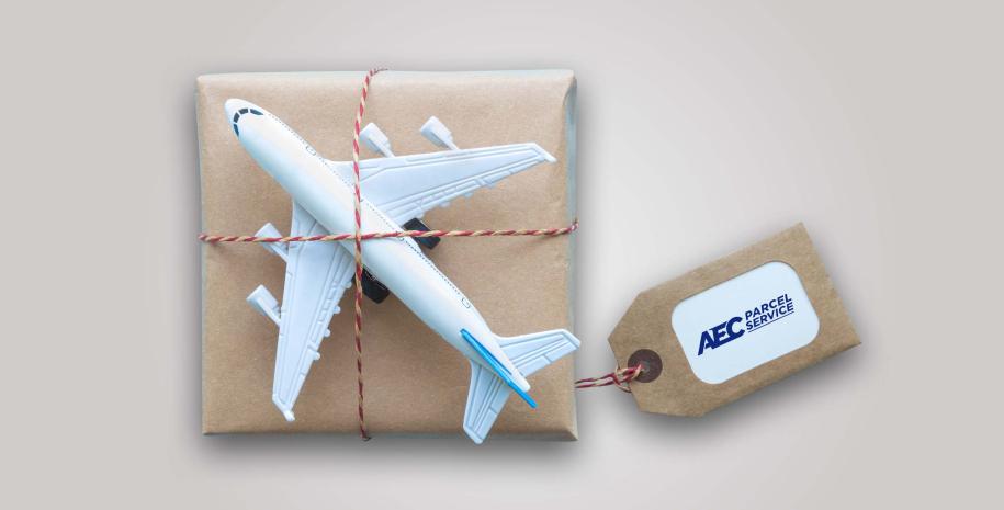 Plane on the package - small parcel shipping