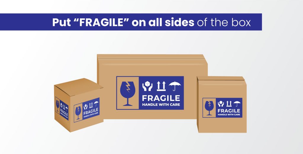 packages labelled fragile